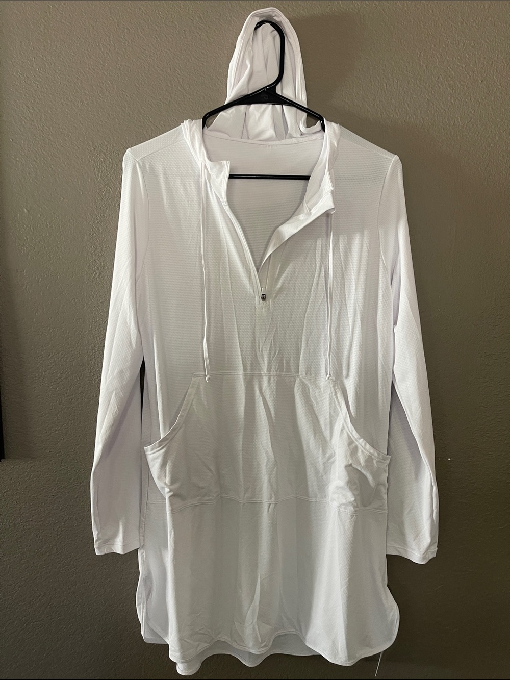 Women's White Hooded Swim Coverup Tunic